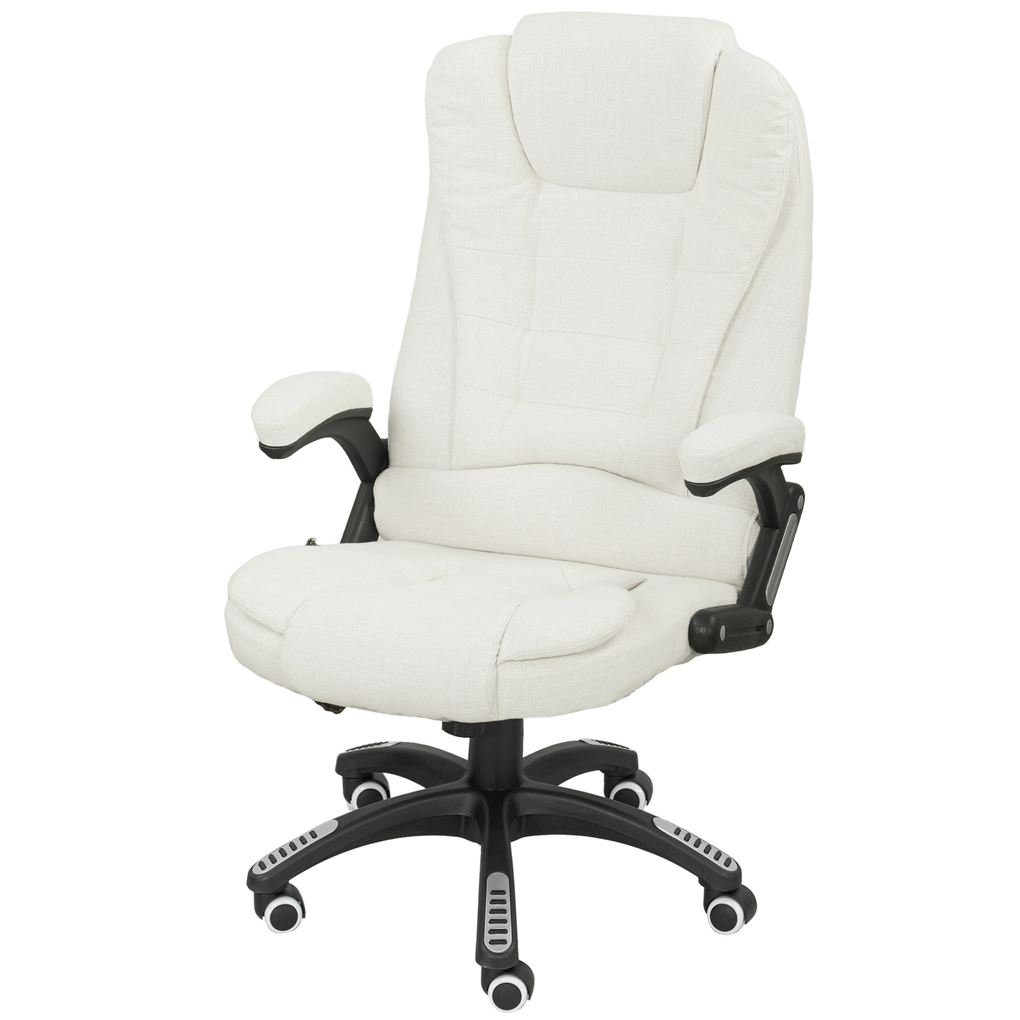 Ergonomisk kontorstol med massagefunktion, 68 x 72 x 110-120 cm, cremehvid