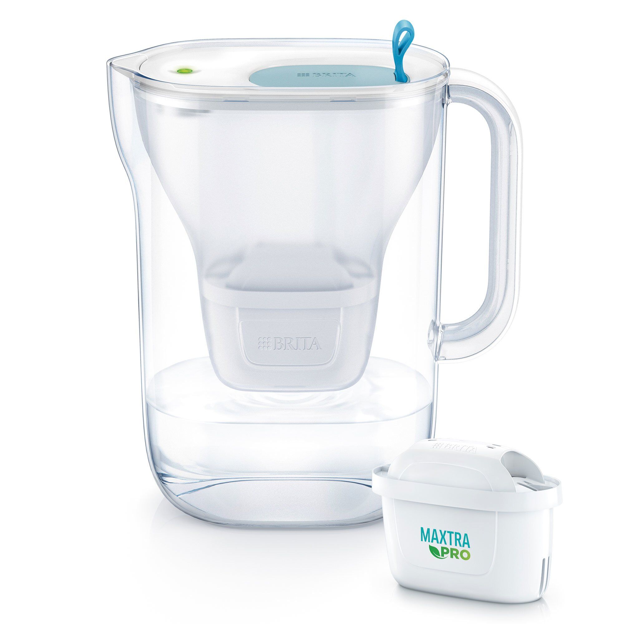 Brita Style vandfilterkande, blå + 3 filtre