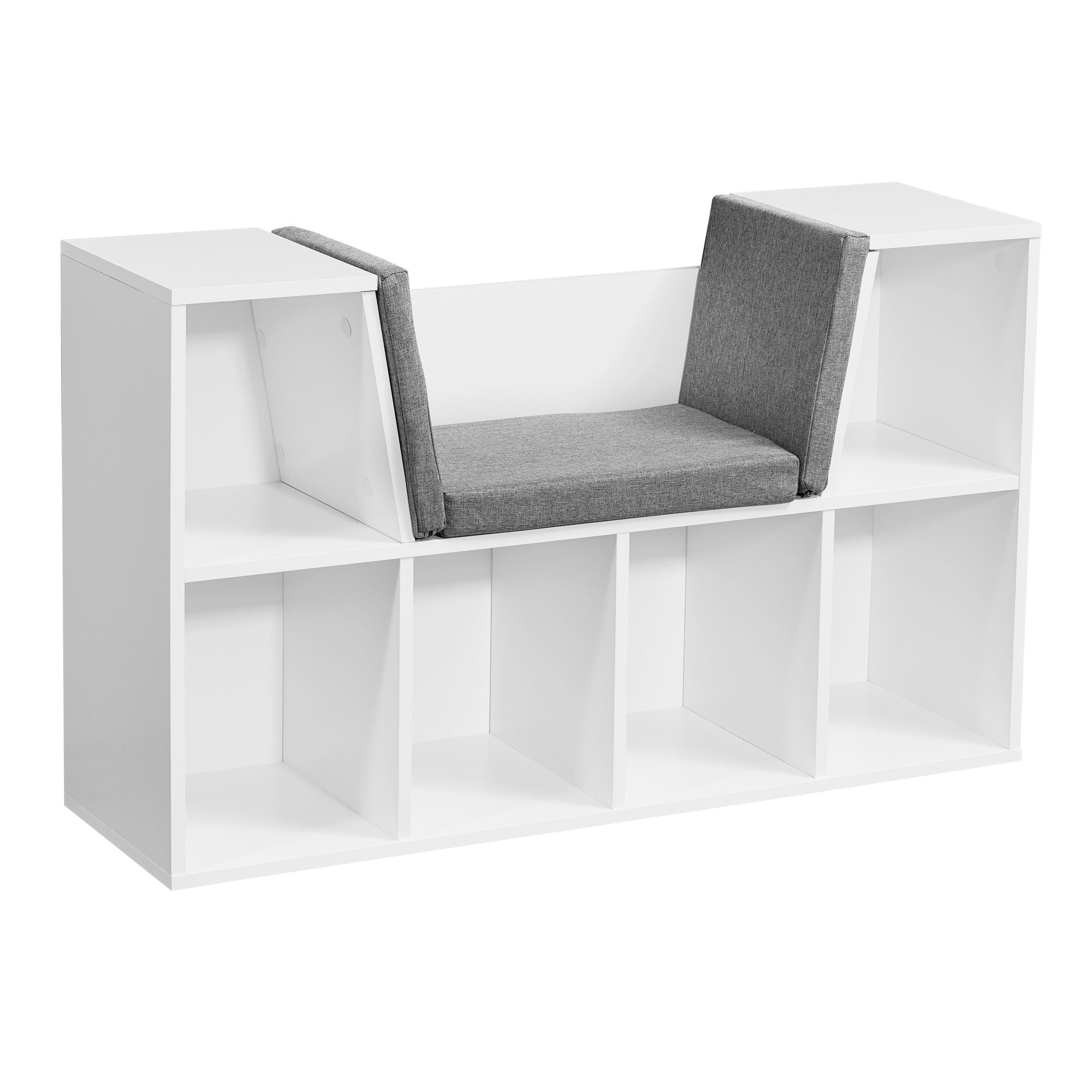 Designer entrébænk med sæde og opbevaringsplads, 101,5 x 61,5 x 30 cm, hvid mat
