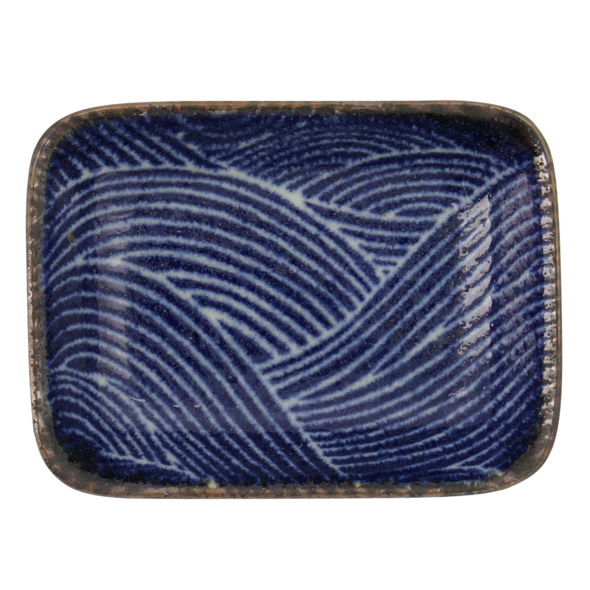 Tokyo design studio Seigaiha Blue tallerken 9,5 x 7 cm, choku