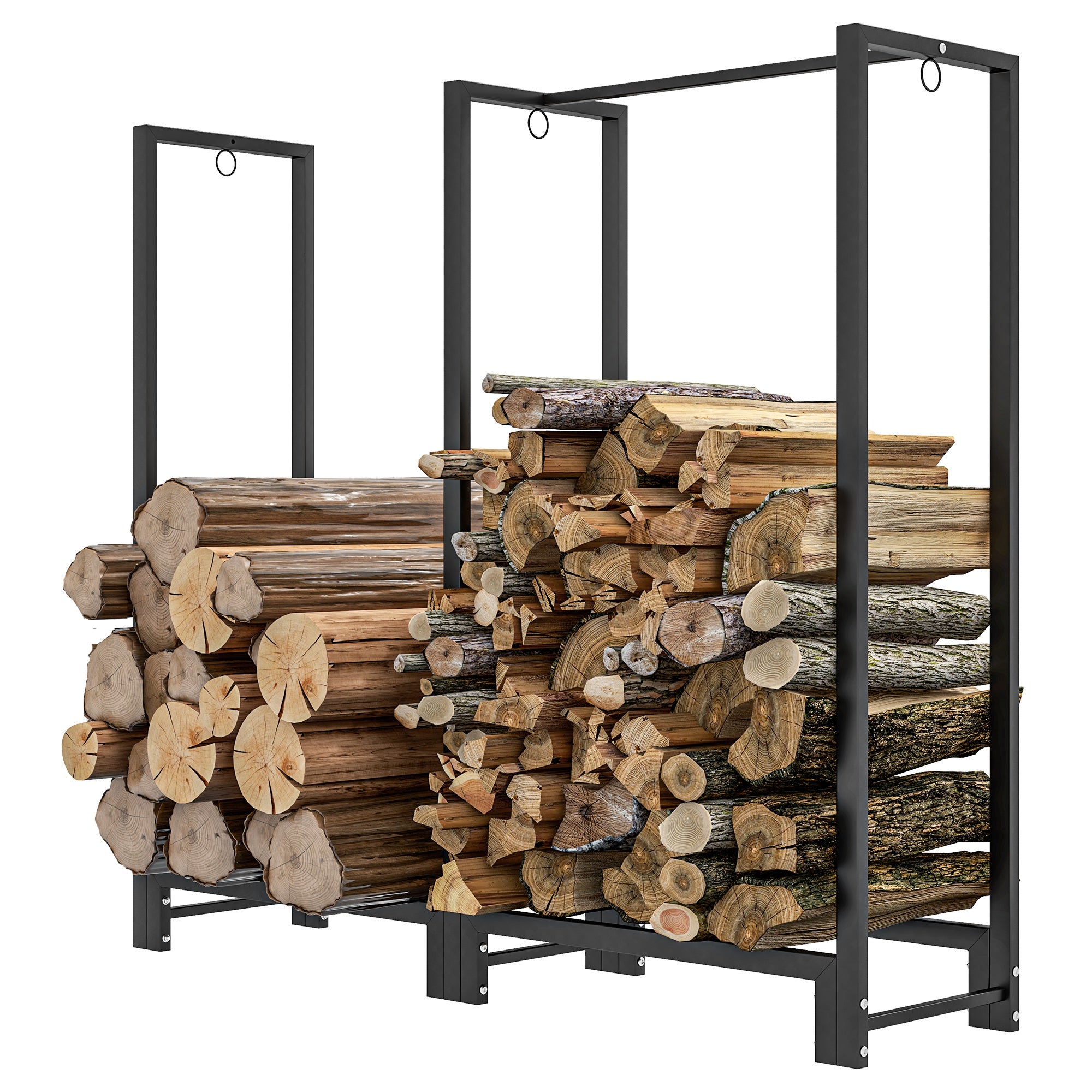 Brænderist, to sektioner, stel i rustfrit stål, op til 200 kg, 123 x 32 x 115 cm, sort