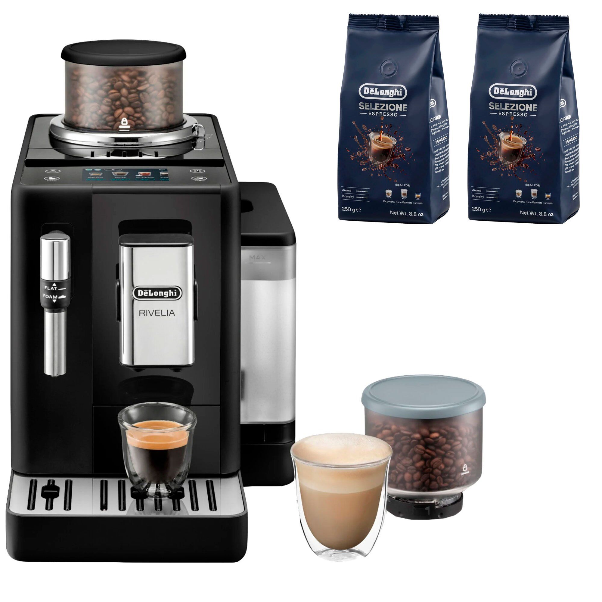 Delonghi Rivelia Automatisk kaffemaskine & 2 stk kaffebønner DLSC600