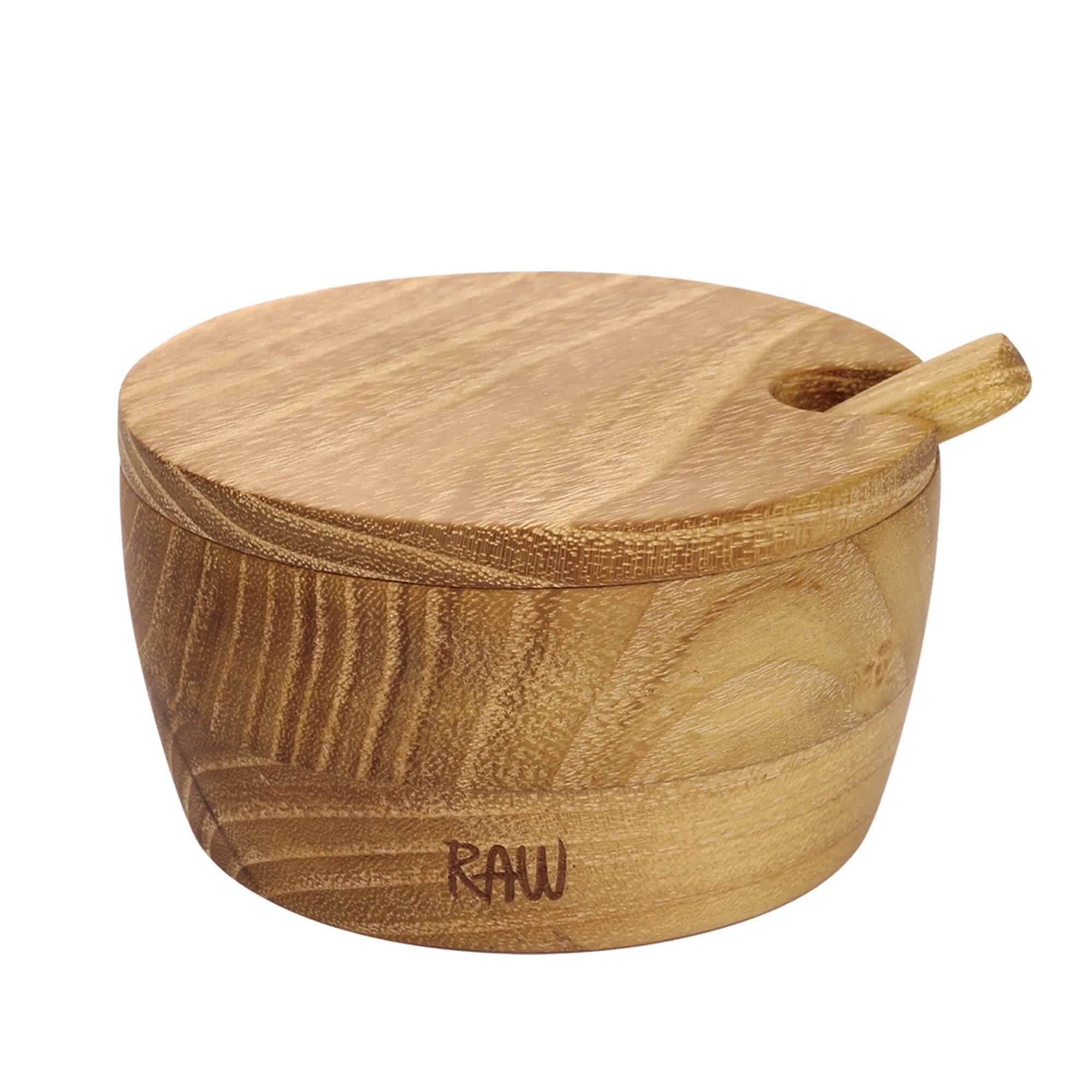 Aida RAW Saltkar med låg + ske, teak