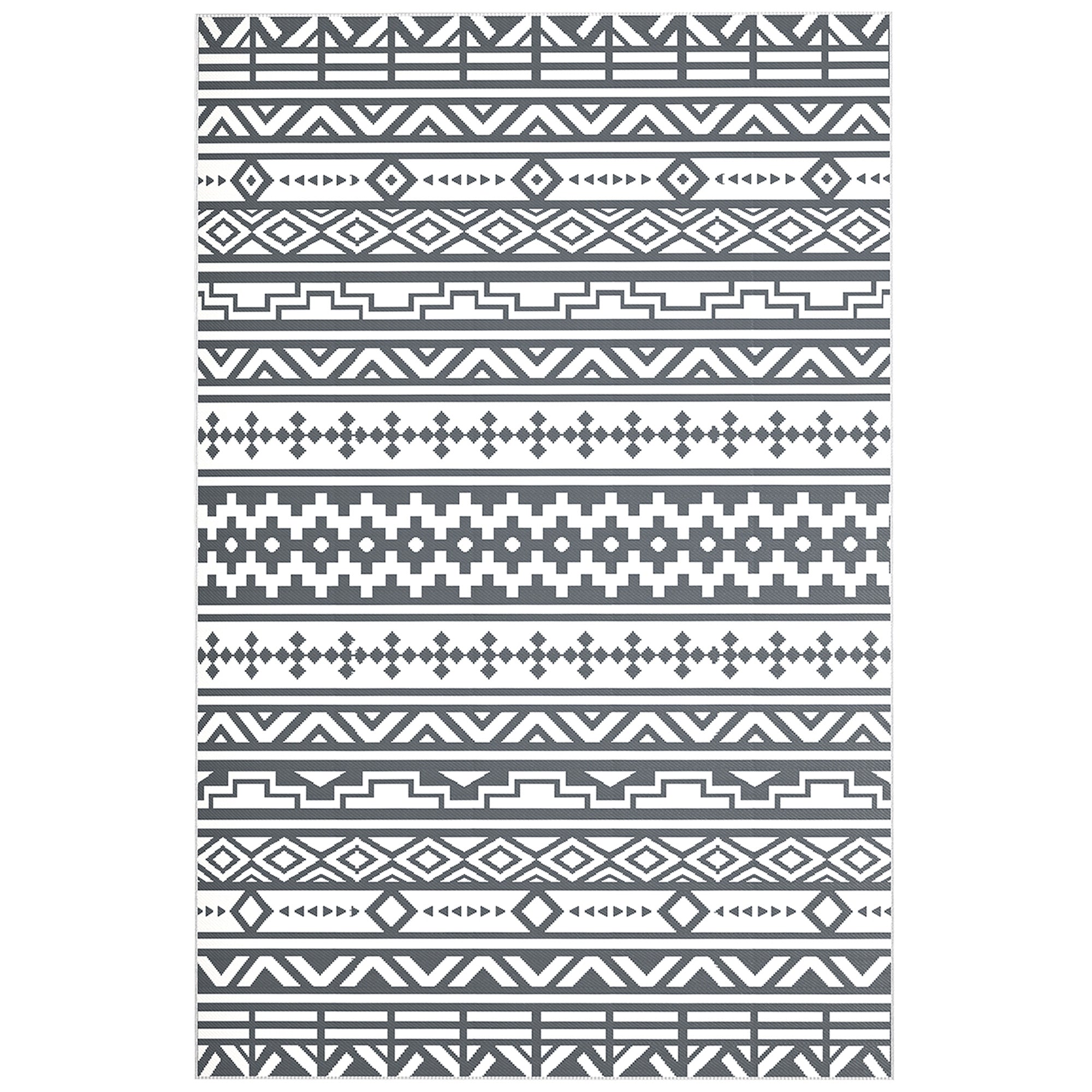 Udendørstæppe, robust vejrbestandigt udendørstæppe, tæppe med boho-stil, udendørstæppe til stue-altan