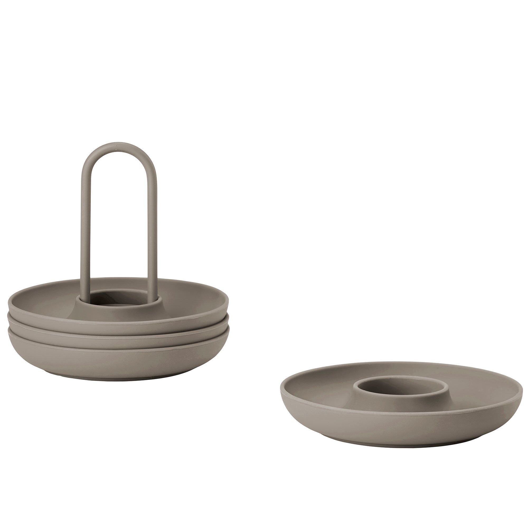 Zone Æggebæger + holder 4 stk, taupe
