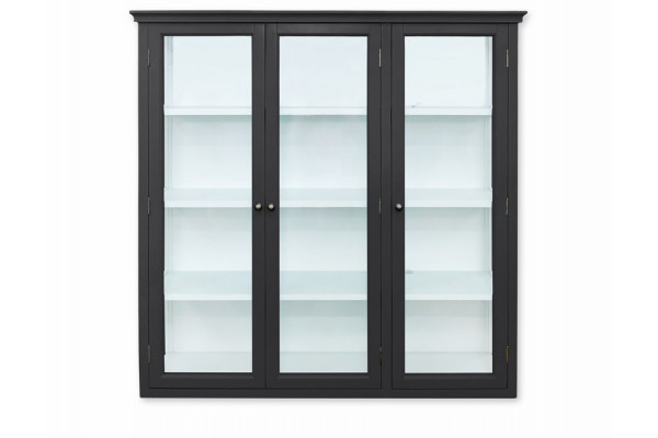 Læsø Væghængt Vitrineskab - 121x120x26 cm Sort/Hvid