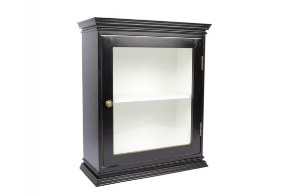 Langeland Væghængt Vitrineskab - 60x50x22,5 cm Sort/Hvid