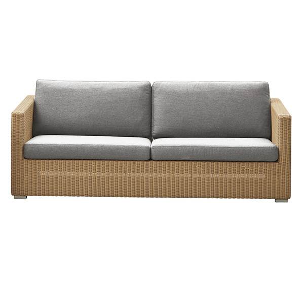 Cane-Line Chester sofa, Natural, hynde i lysegrå  : Erling Christensen Møbler