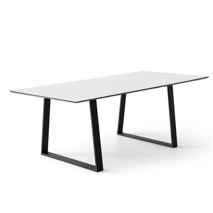 Meza by Hammel spisebord - Square - 165 x 90 cm. - Hvid laminat - Trapez stel  : Erling Christensen Møbler
