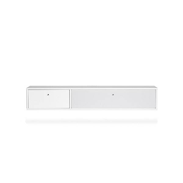 Mistral TV modul i snehvid med stofklap - 133 x 23 cm  : Erling Christensen Møbler