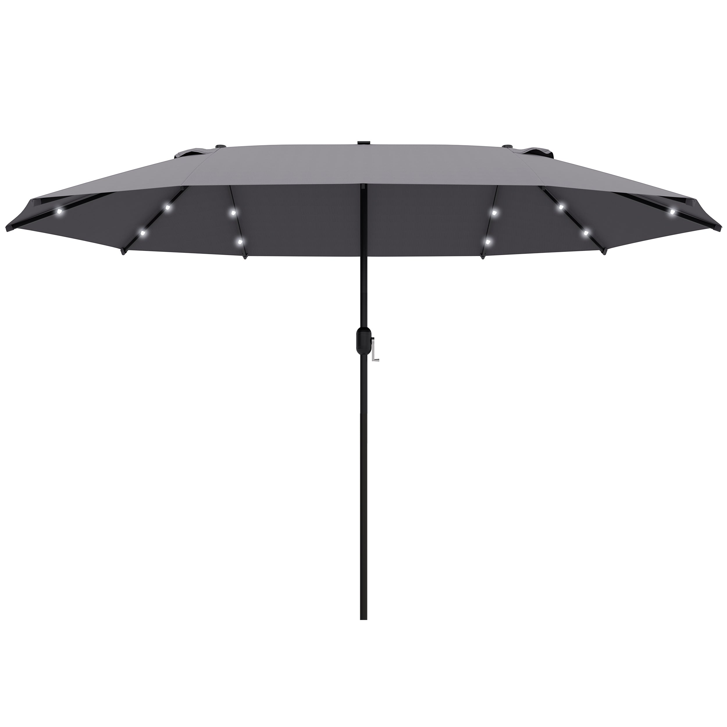 Oval parasol mørkegrå 440 x 260 cm