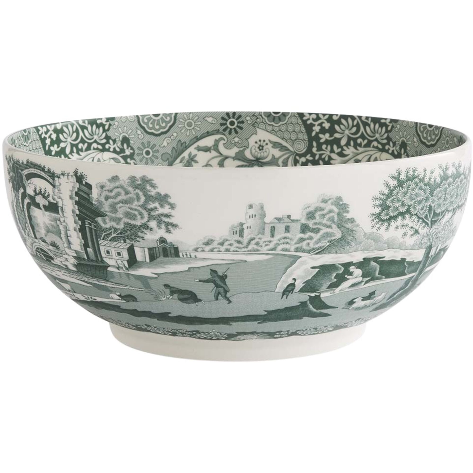 Spode Heritage Green Italian serveringsskål 27,5 cm, grøn/hvid