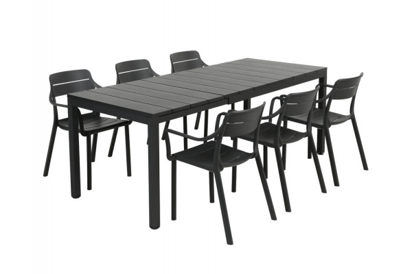 Nardi Rio Cassia Havemøbelsæt 140-210cm - Antracit