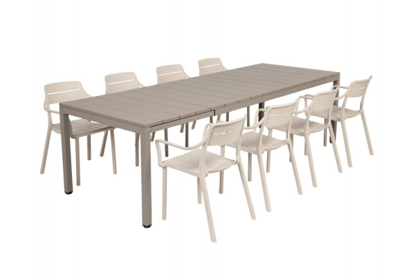 Nardi Rio Cassia Havemøbelsæt 210-280cm - Latte/Sand