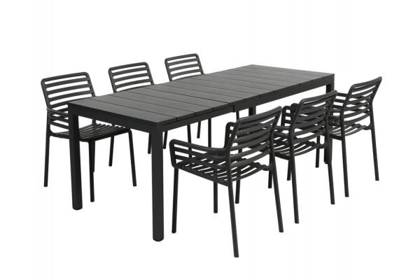 Nardi Rio Doga Havemøbelsæt 140-210cm - Antracit