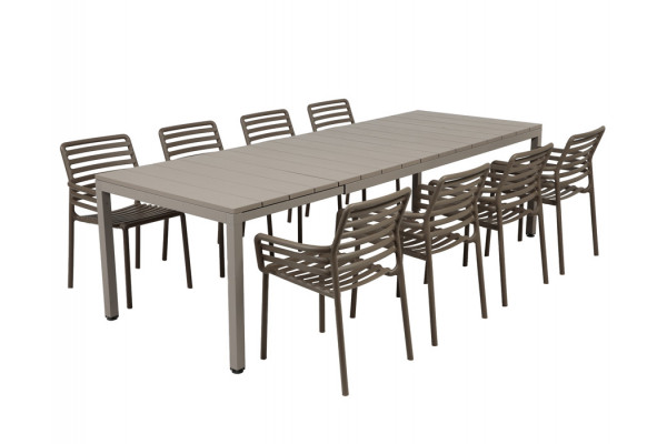 Nardi Rio Doga Havemøbelsæt 210-280cm - Latte/Tabacco