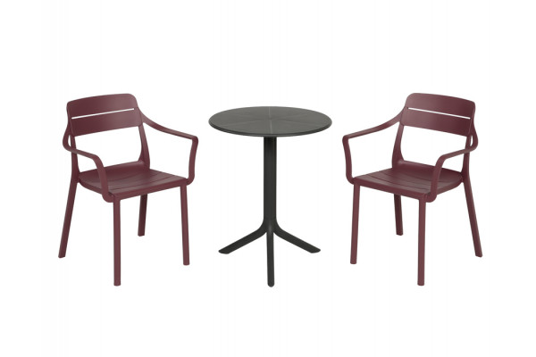 Nardi Spritz Cassia Cafesæt Ø60 - Antracite/Borgogna