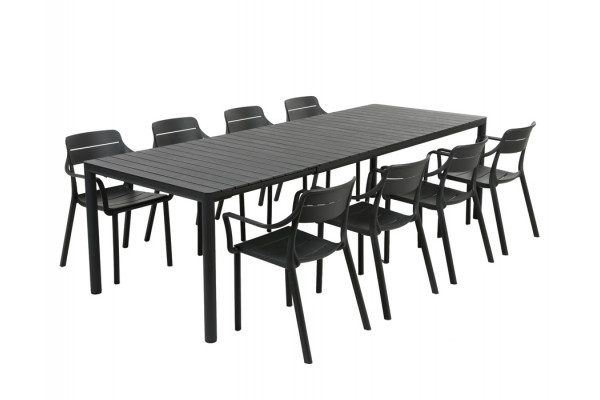 Nardi Tevere Cassia Havemøbelsæt 210-275cm - Antracit
