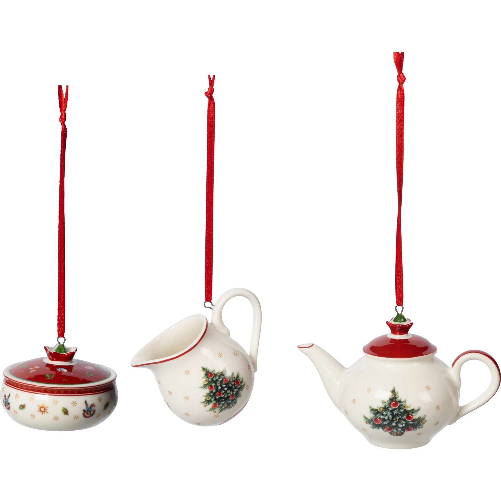 Villeroy & boch Toy's Delight julepynt kaffesæt 3 dele, hvid/rød