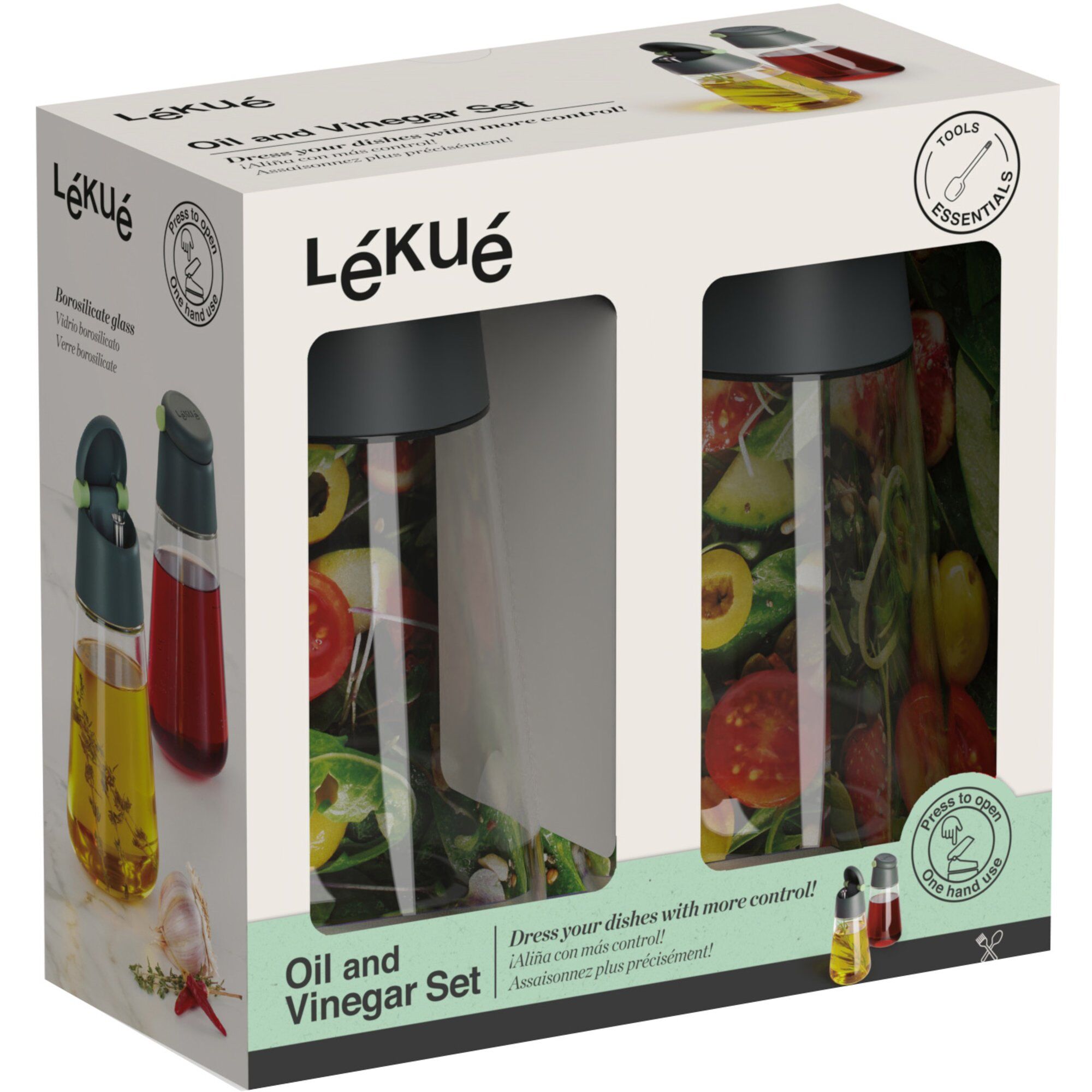 Lékué Olieflaske med tud 400 ml, 2 stk.