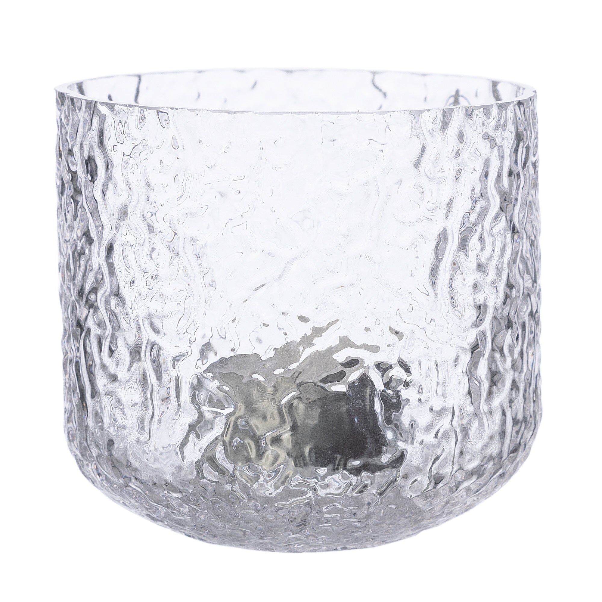 Ernst Lysestage 9 cm, mønstret glas