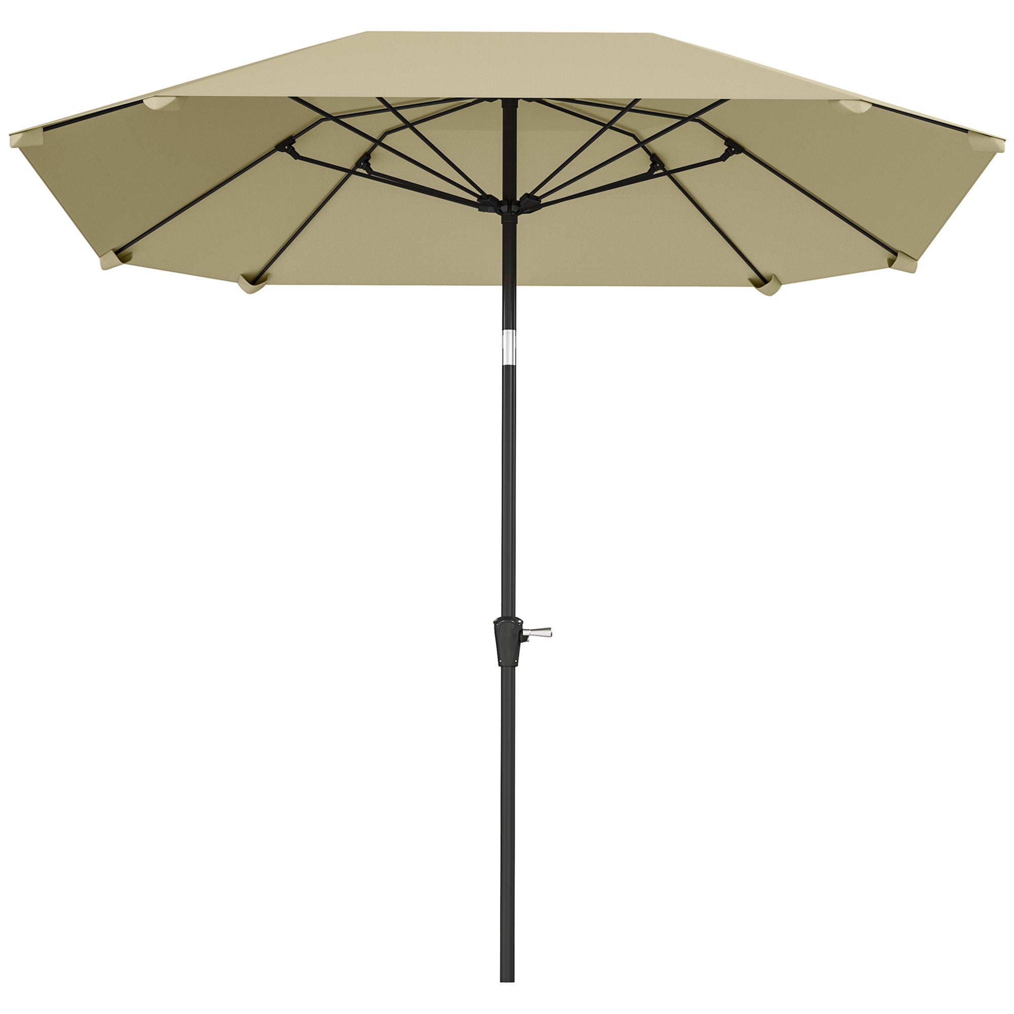 2,3 m Stor Parasol til Have og Terrasse - Justerbar med Vippefunktion & Håndsving