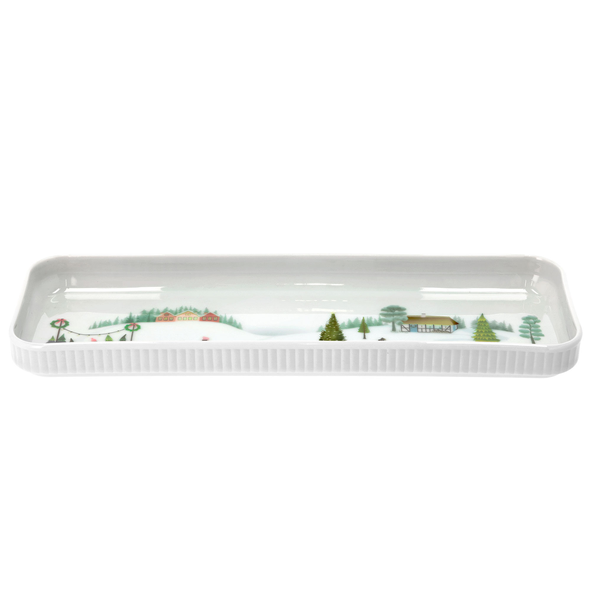 Pillivuyt Vinter Plissé Fad Rektangulær 36 x 12 cm