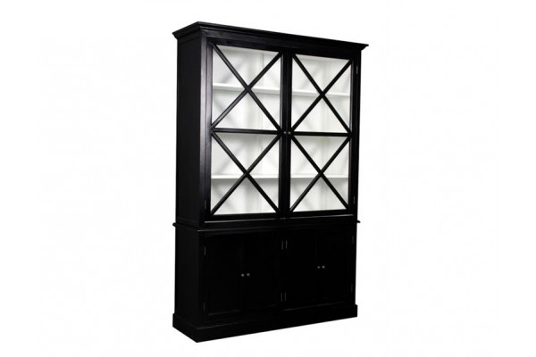 Orø Vitrineskab - 211x142x46 cm Sort/Hvid