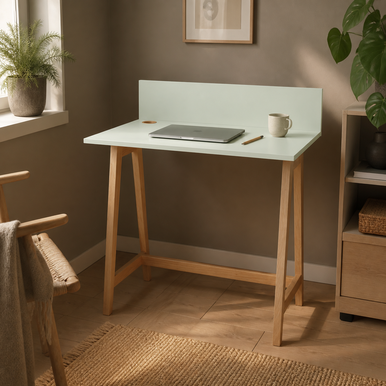 LUKA skrivebord 85 cm, lys mintgrøn
