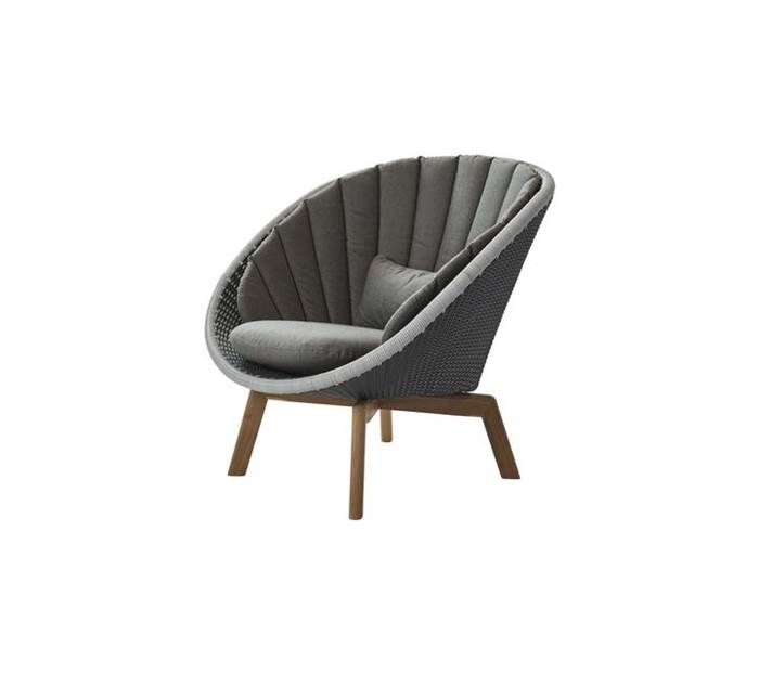 Cane-Line Peacock loungestol - grå - hynde i taupe  : Erling Christensen Møbler