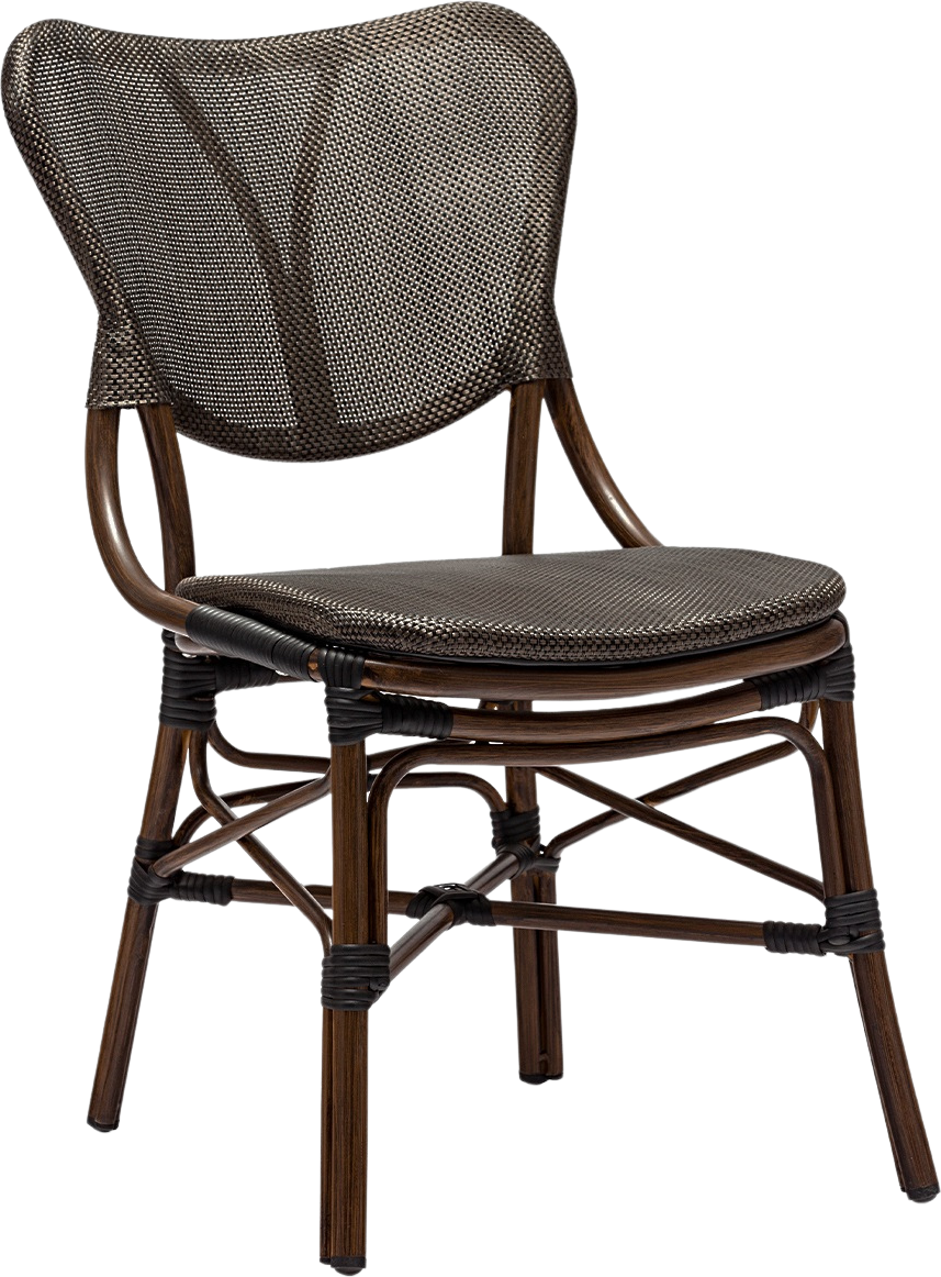 Udendørs spisebordsstol House of Sander Colmar mørkebrun aluminium caféstol H84xB56xD64 cm