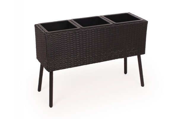 Plantekasse m/3 rum - Sort