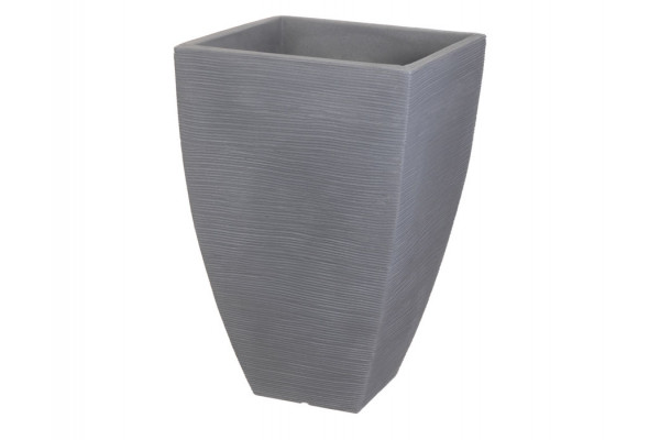 Plastkrukke m/riller - 40x40x60 cm - Grå