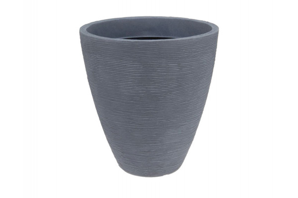 Plastkrukke m/riller - Ø:39|H:42 cm - Grå