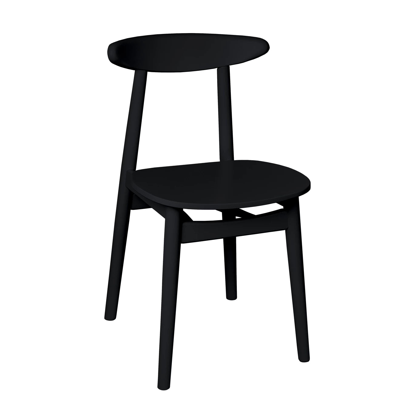 Klassiske retro spisebordsstole i sort, FSCÂ® bøgetræ, pakke med 2