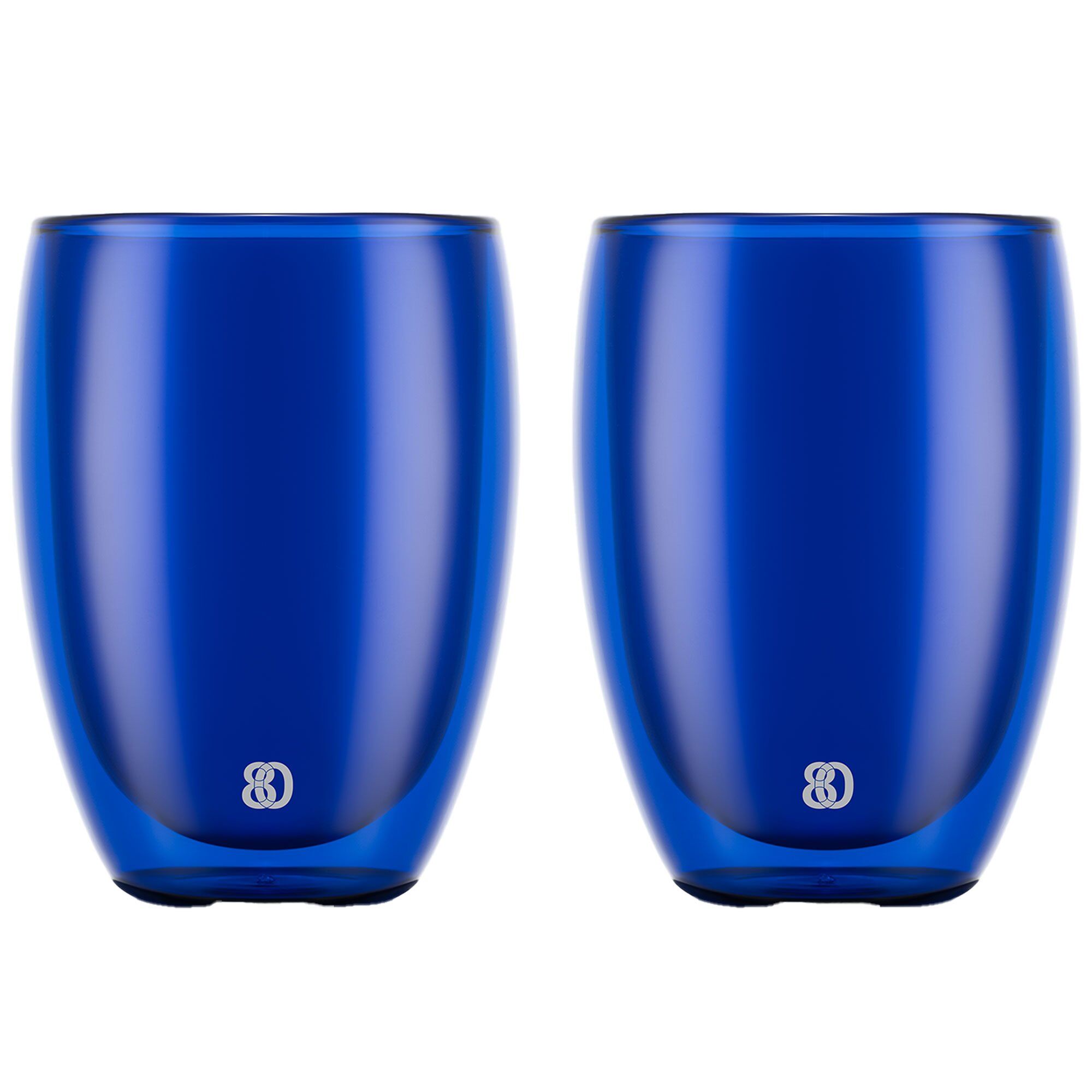 Bodum PAVINA dobbeltsidet glas 35 cl, blå, 2 stk.