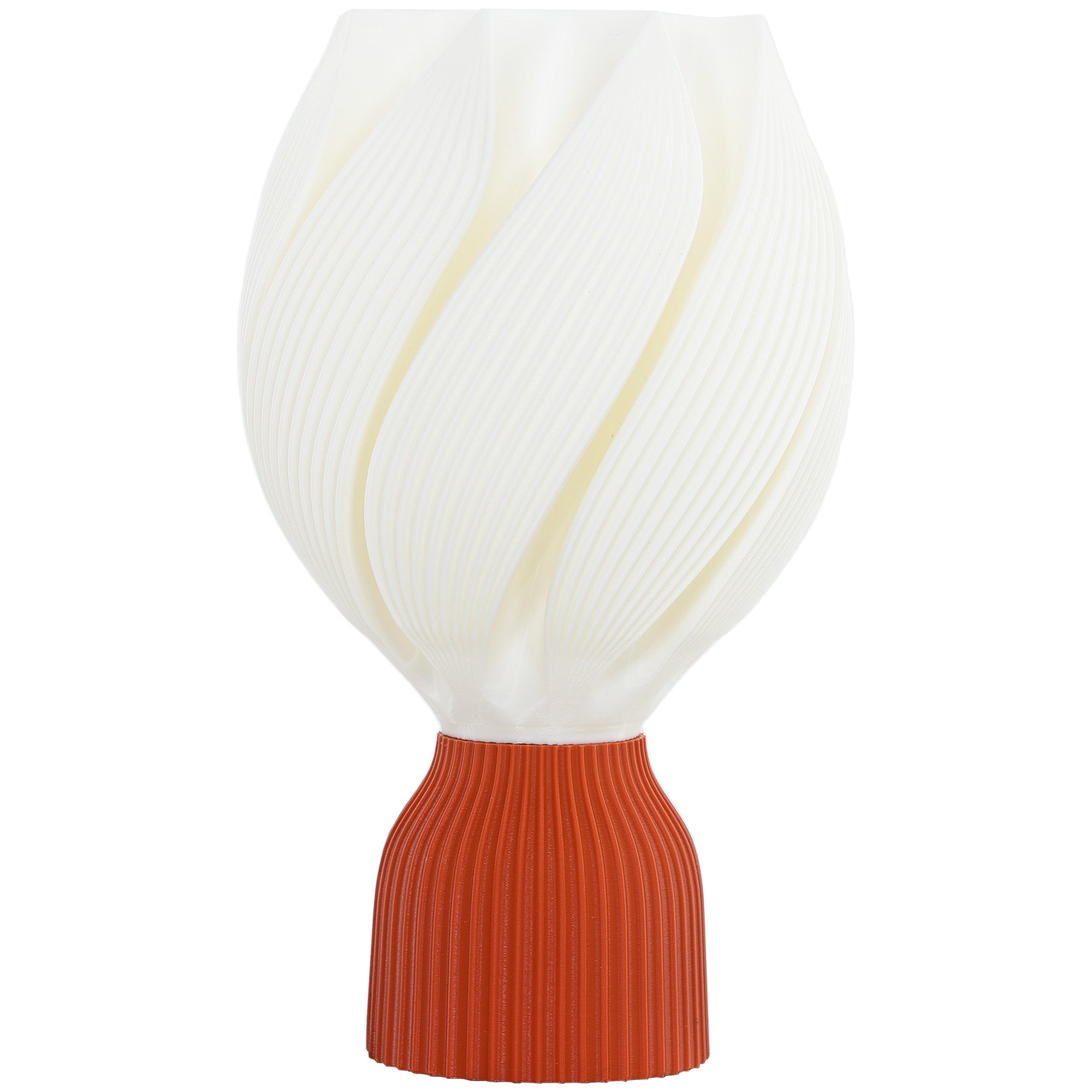 3D-printet lampe med kronbladsformer, plastik, energieffektiv, hvid