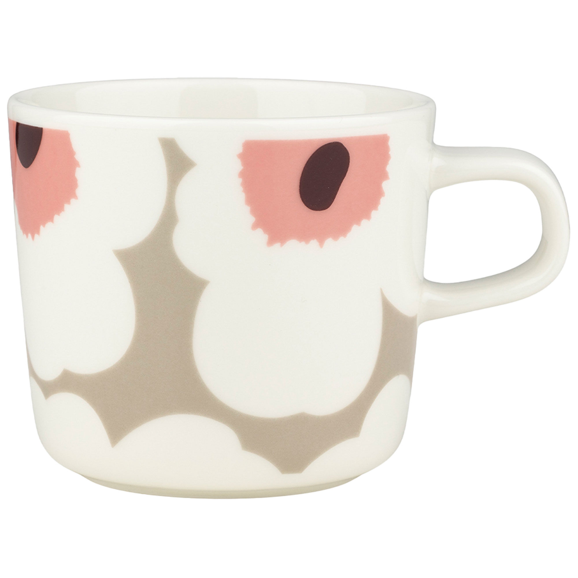 Marimekko Unikko kaffekop 2 dl, hvid/ler/rød