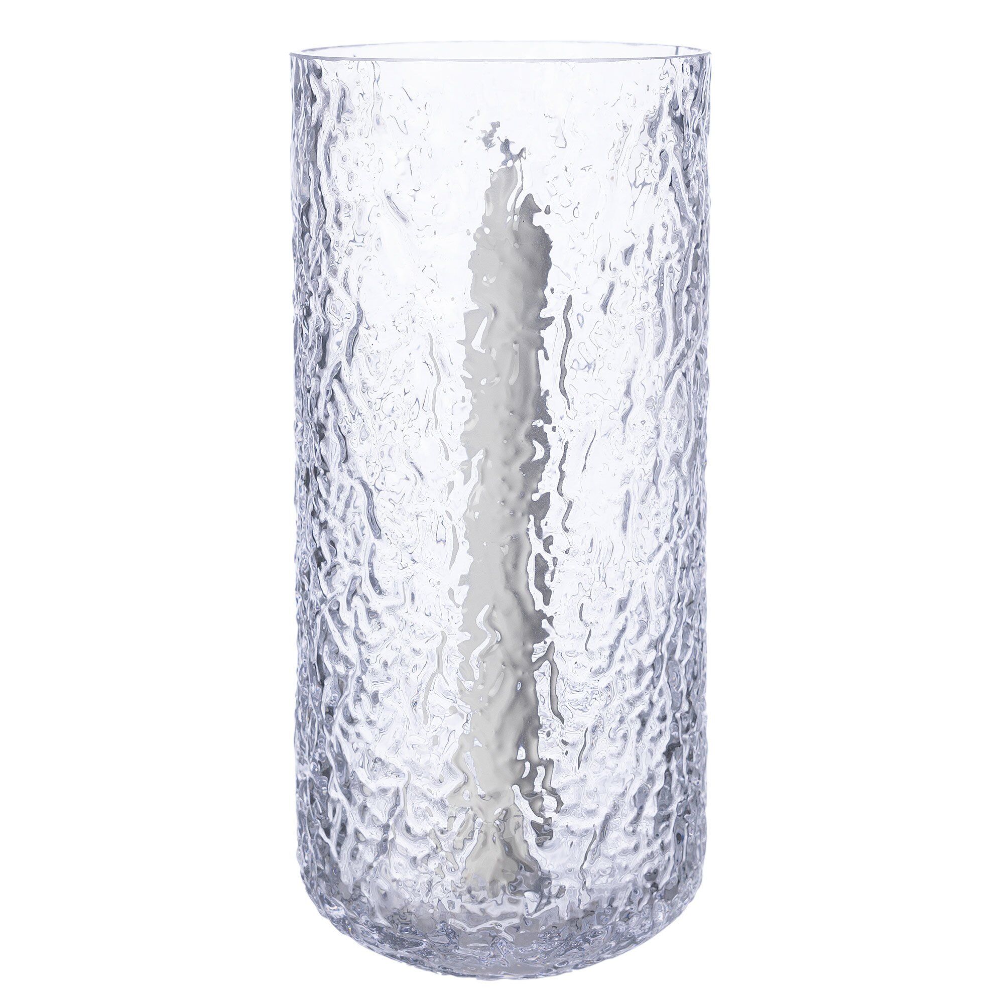 Ernst Lysestage 25 cm, mønstret glas