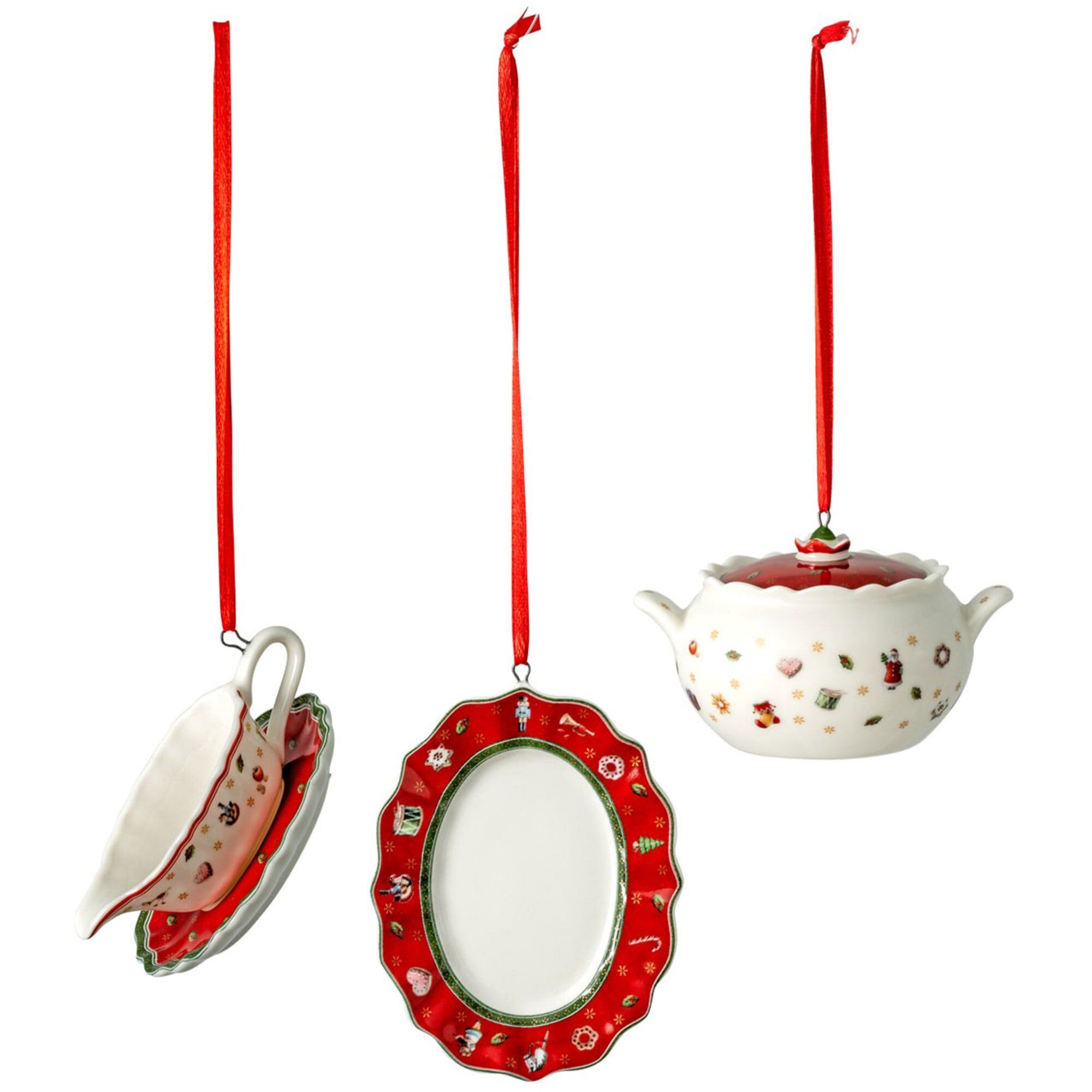 Villeroy & boch Toy's Delight julepynt serveringssæt 3 dele, rød/hvid