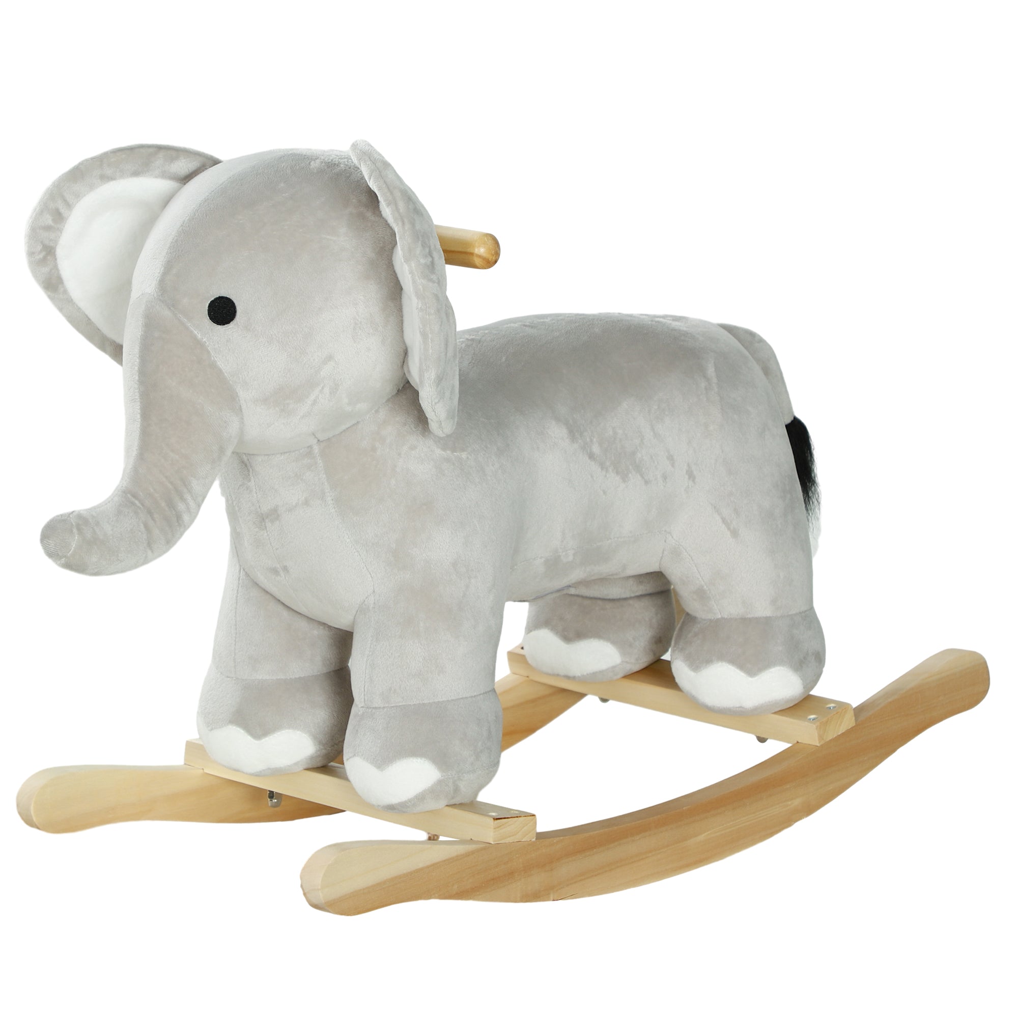 Gyngehest, elefant, lydeffekter, sikker base, til 2-4 år, 64,5 x 31 x 52 cm, grå