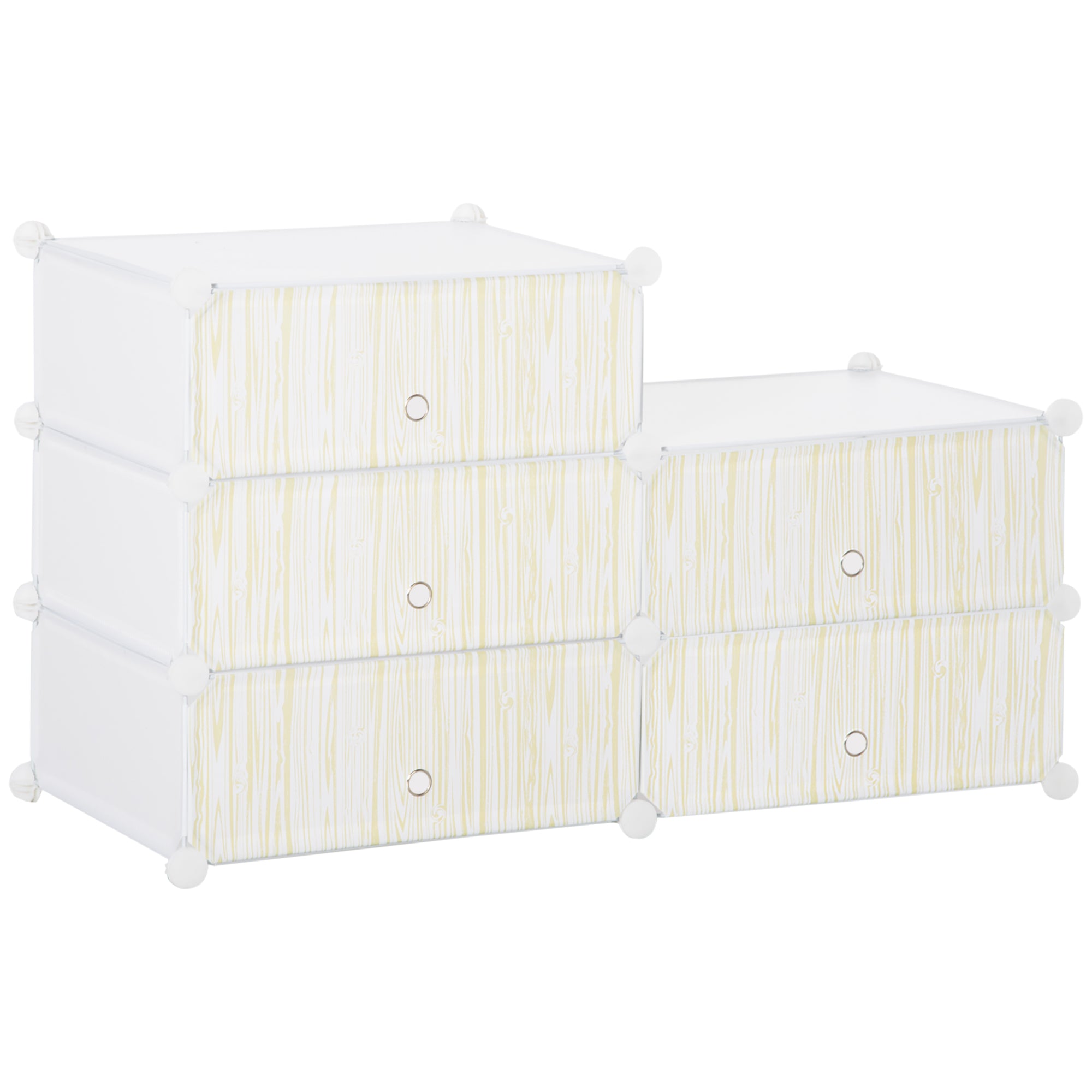 Modulært reolsystem til 12 par sko, 49 cm x 36,5 cm x 108 cm, hvid