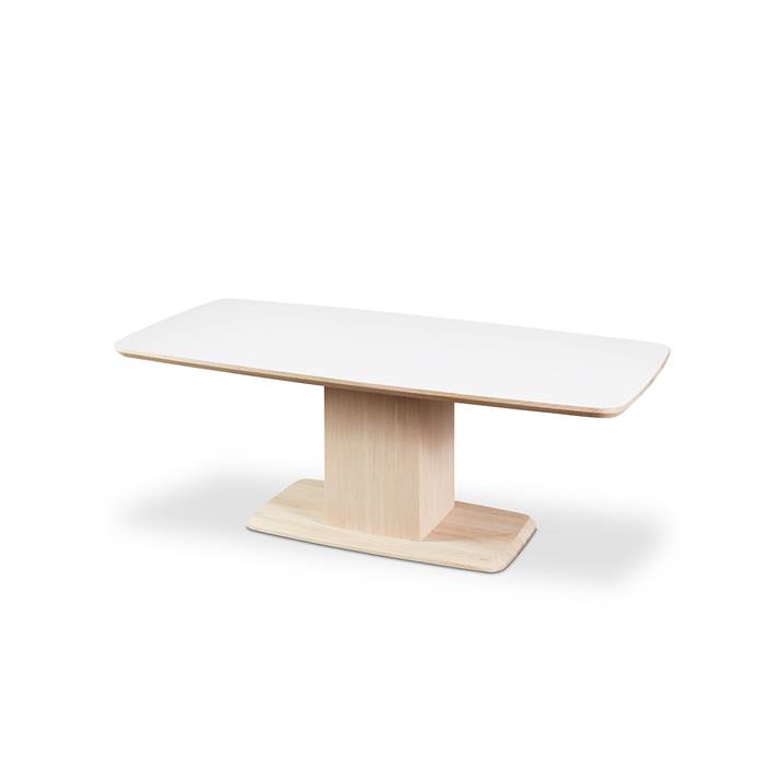 Skovby SM244 / SM267 sofabord - 130 x 65 cm - Bordplade: Hvid laminat med hvidolieret kant  : Erling Christensen Møbler
