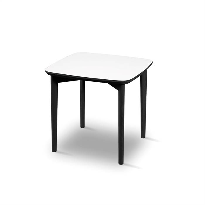Skovby SM240 / SM264 sofabord - 54 x 54 cm - Bordplade i Hvid laminat med sort kant  : Erling Christensen Møbler