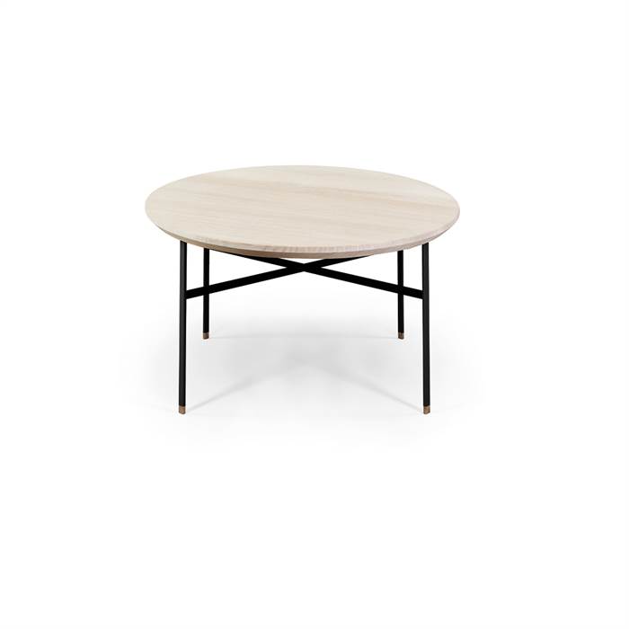 Skovby SM241 / SM260 sofabord - Ø 59,5 cm - Bordplade: Massiv hvidolieret eg  : Erling Christensen Møbler