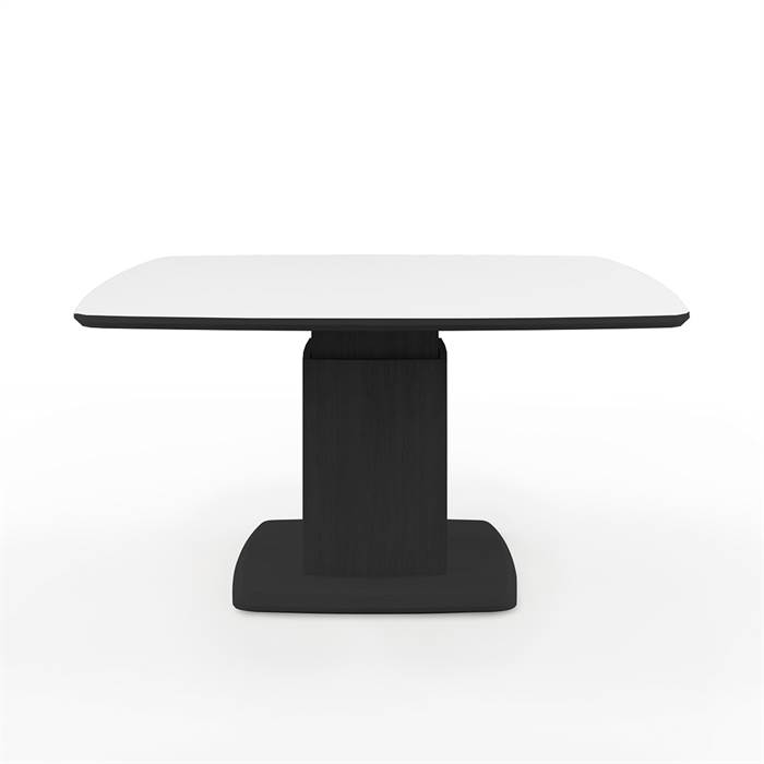 Skovby SM242 / SM266 sofabord - 99 x 99 cm - Bordplade: Hvid laminat med sort kant  : Erling Christensen Møbler
