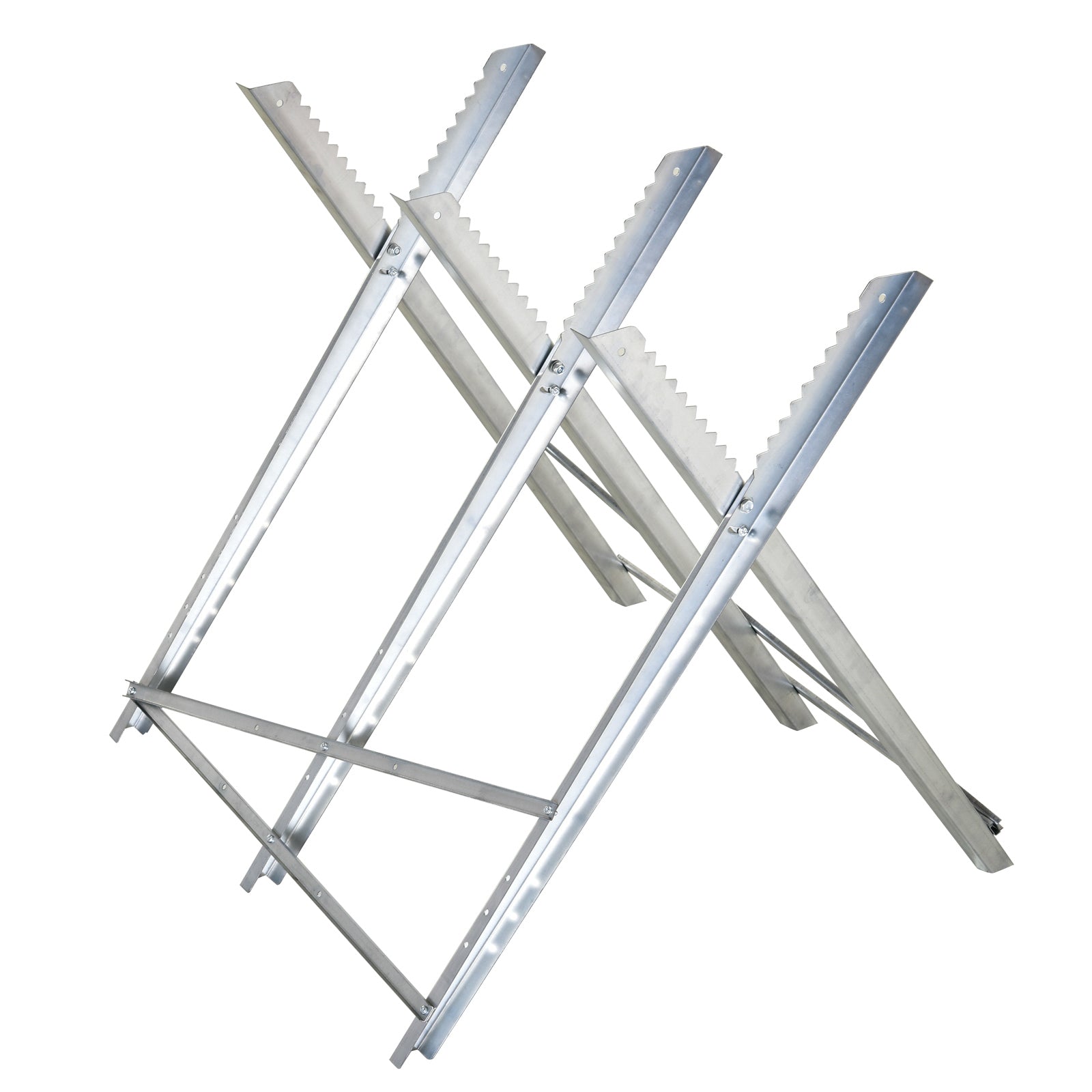 Motorsavstativ, foldbart savstativ til brænde, sølvmetal, 83 x 83 x 79 cm
