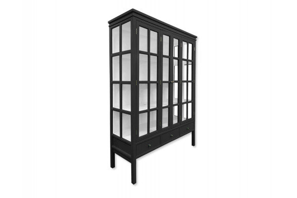 Venø Vitrineskab - 175x130x45 cm Sort/Hvid