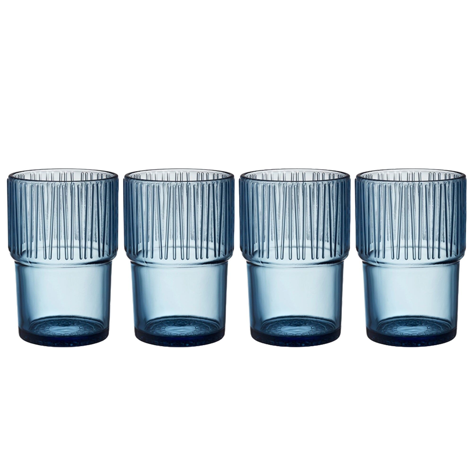 Bitz Kusintha Caféglas 38 cl, blå, 4 stk.