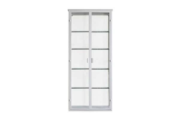 Vordingborg Væghængt Vitrineskab i Metal - 70x25x160 cm - Hvid